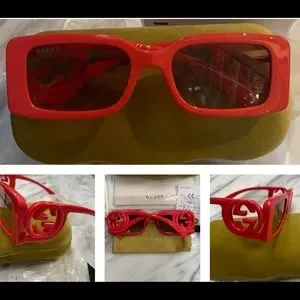 Gucci | Accessories | Gucci Fun Rectangular In A Shiny Red  display picture 3